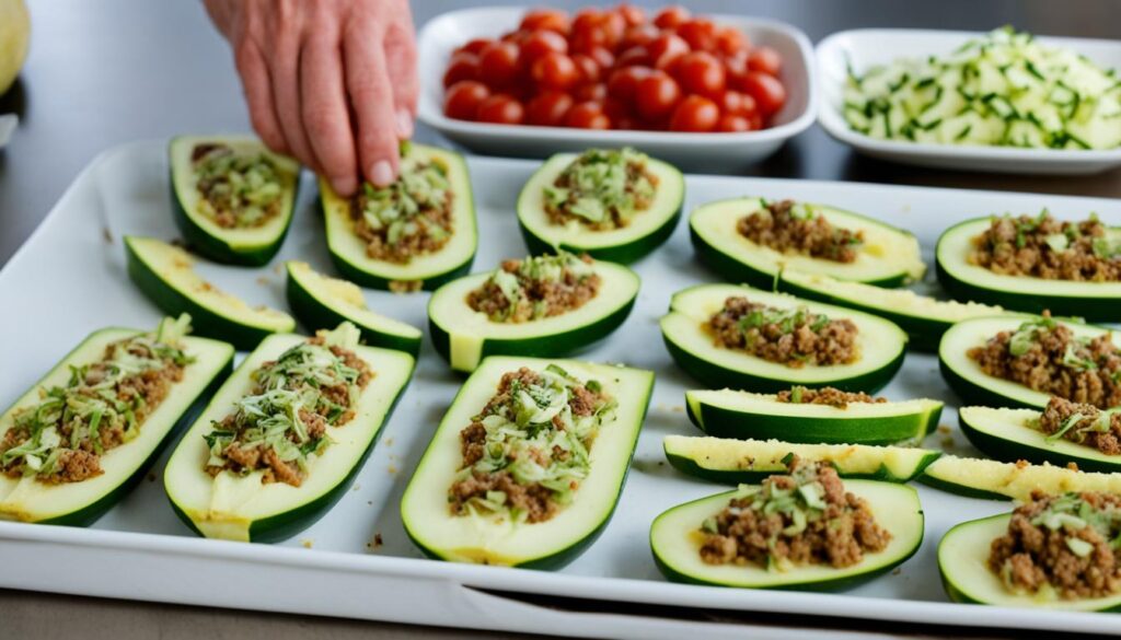 Zucchini preparation for boat fillings Zucchini preparation for boat fillings