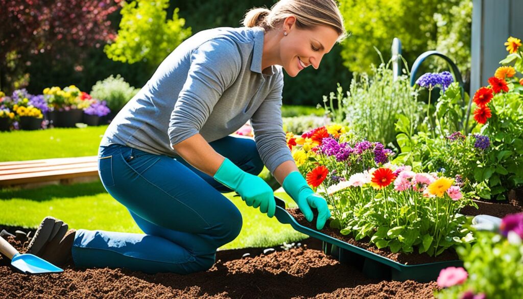 using a garden kneeler