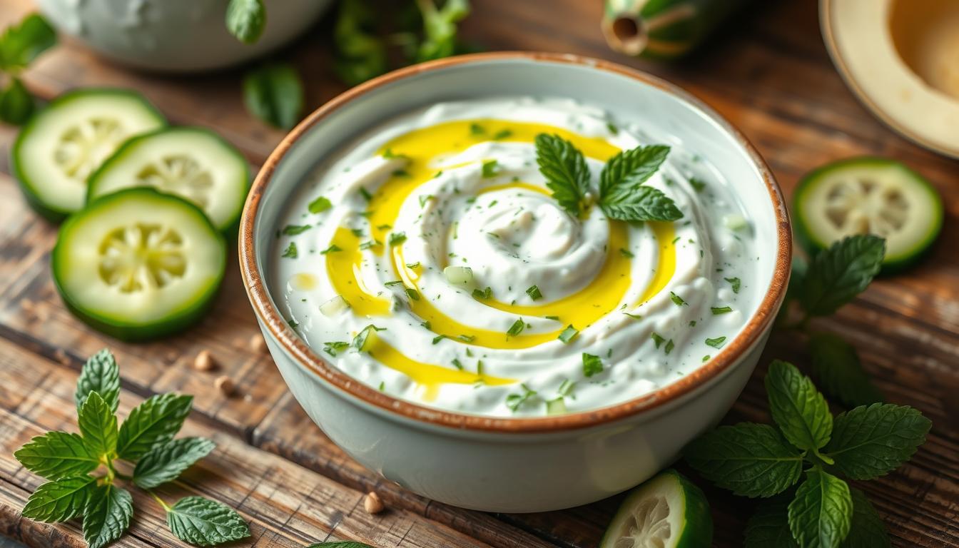 Easy Cucumber and Mint Yogurt Dip (Tzatziki) Recipe 1 Cucumber and Mint Yogurt Dip (Tzatziki)