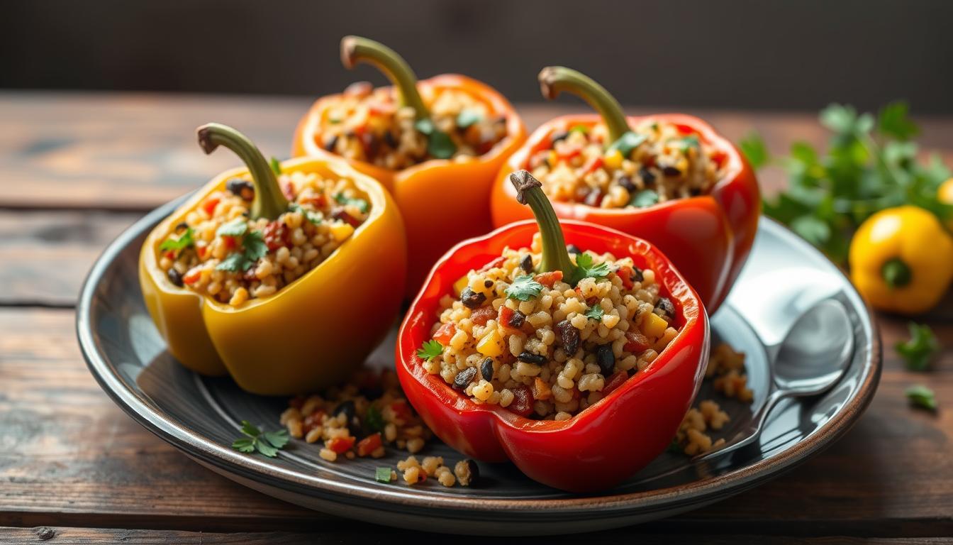 Stuffed Bell Peppers with Quinoa and Vegetables Recipe 1 Stuffed Bell Peppers with Quinoa and Vegetables
