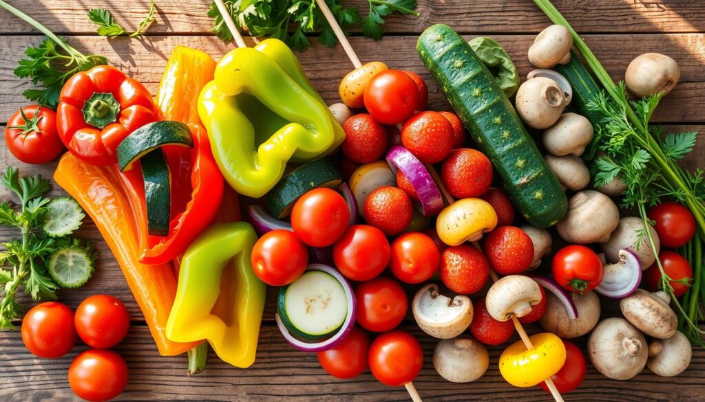 Vegetables for veggie kabobs