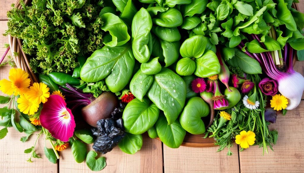 Variety of leafy greens