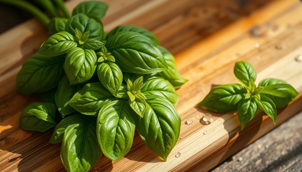 Fresh basil leaves for authentic pesto Fresh basil leaves for authentic pesto